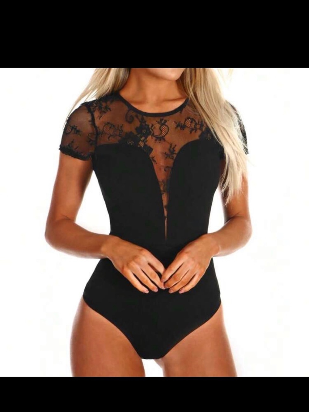 Black lace bodysuit